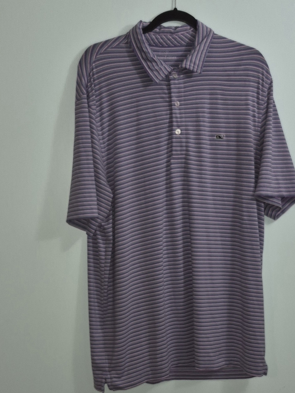 Vineyard Vines Lavender and White Striped Polo